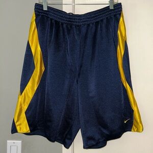 Nike Blue and Yellow Athletic Shorts